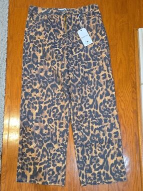 Flying Angel Leopard Print Wide Leg Pants Size 13/31